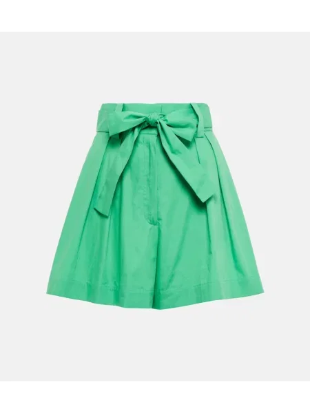 Pantaloni scurți Oscar De La Renta cu talie înaltă verde