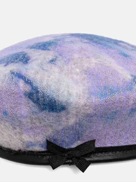 Tie dye czapka Kangol wełniana wiązana fioletowa