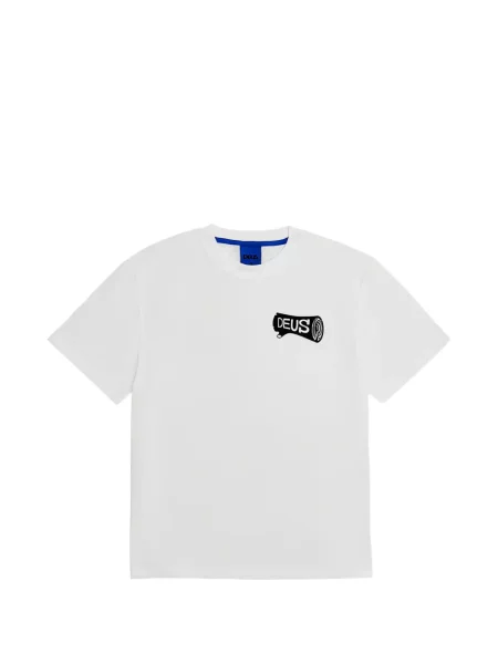 Tricou Deus Ex Machina cu imagine alb
