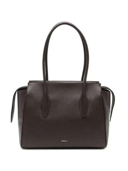 Кожена шопинг чанта Furla кафяво