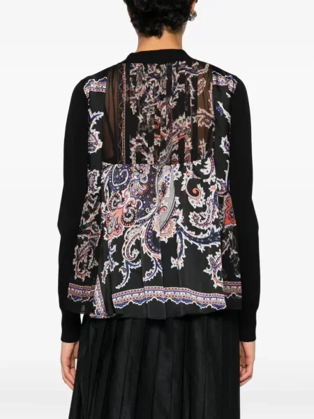 Cardigan Sacai cu model paisley negru