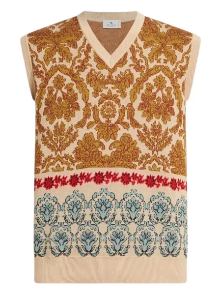 Vestă Etro din jacard maro