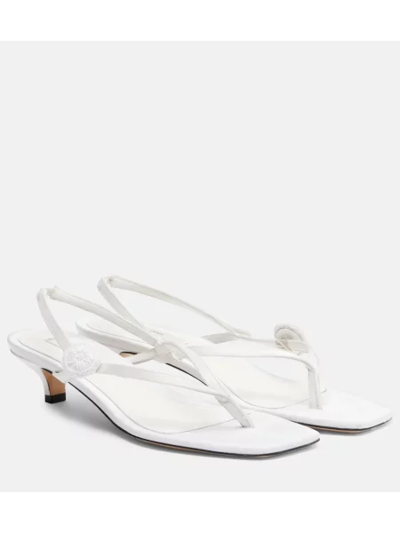 Sandale Toteme din satin cu model floral slingback alb