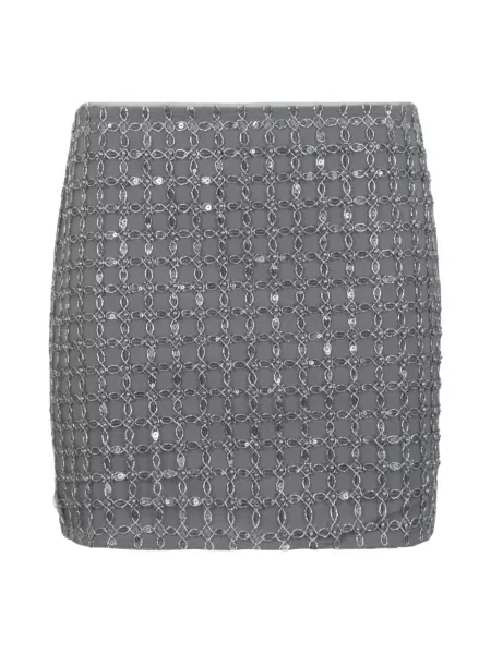 Mała mały spódnica mini Rotate Birger Christensen z koralikami szara