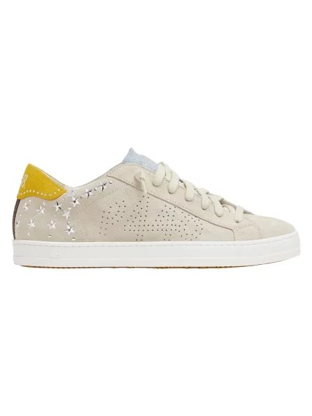 Sneakersy P448 zamszowe z nitami beżowe
