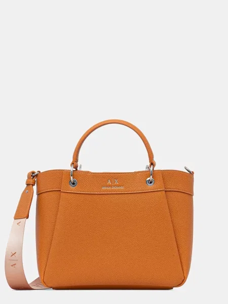Armani Exchange geantă pentru femei cu imitație de piele portocaliu