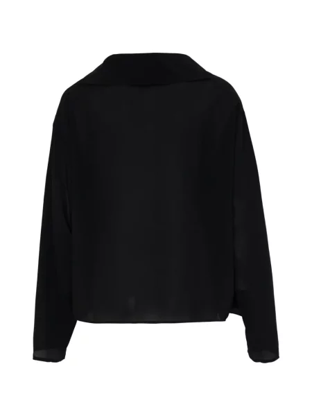Cămașă Y's asimetrică drapată negru