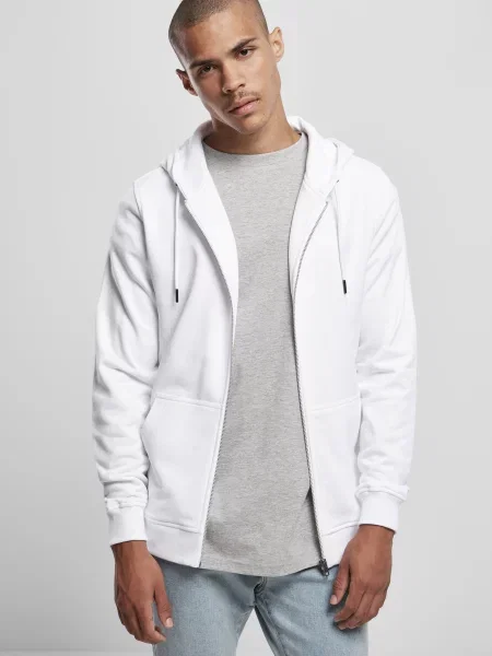 Bluza rozpinana Urban Classics frotte biała