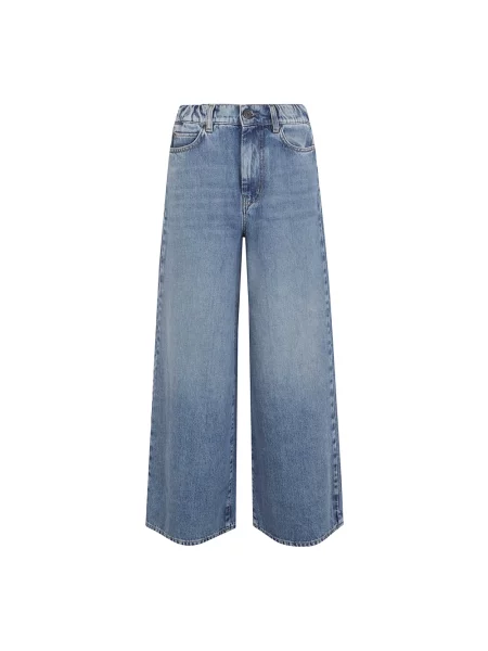 Szerokie podróż jeansy Weekend Max Mara niebieskie