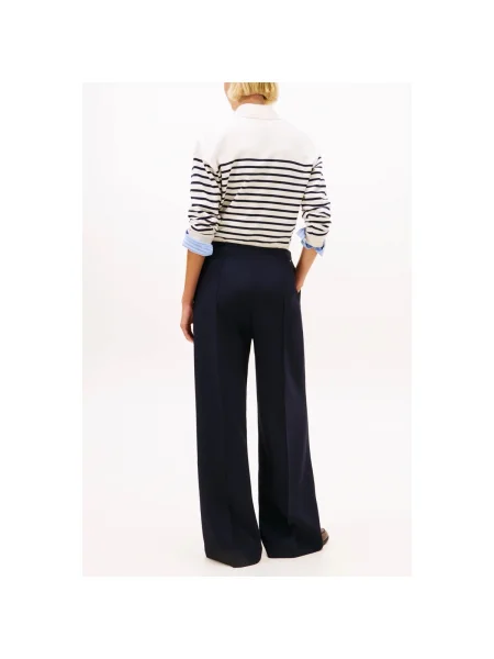 Tommy Hilfiger Palazzo nohavice Tmavomodrá Wide Leg modrá