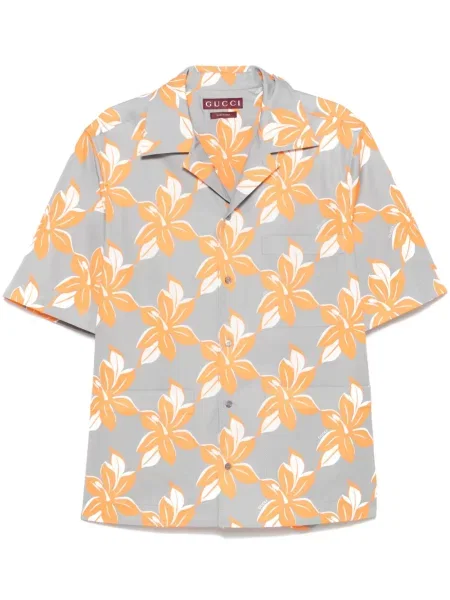 Риза Gucci с принт сиво