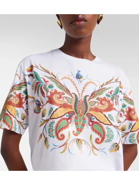 Tricou Etro cu imagine din jerseu alb