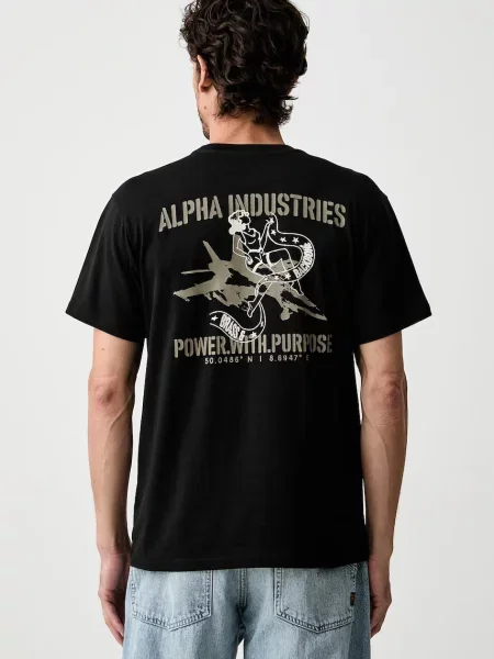 Alpha Industries T-shirt Noseart Backprint czarna