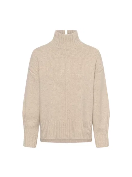 Sweter z golfem Soaked In Luxury wełniany beżowy
