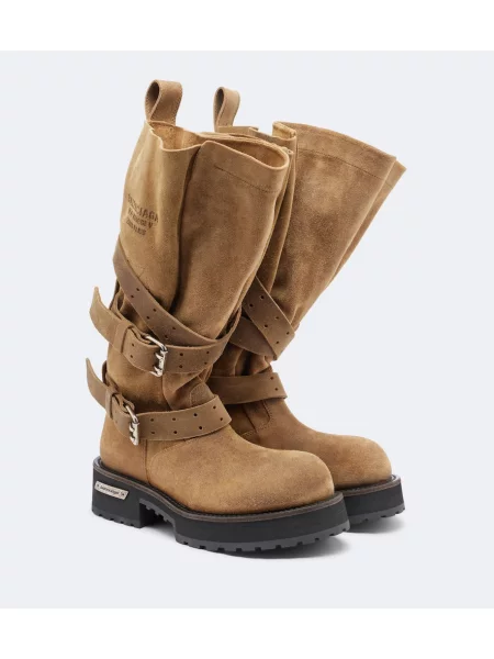 Botine Balenciaga din piele de căprioară maro
