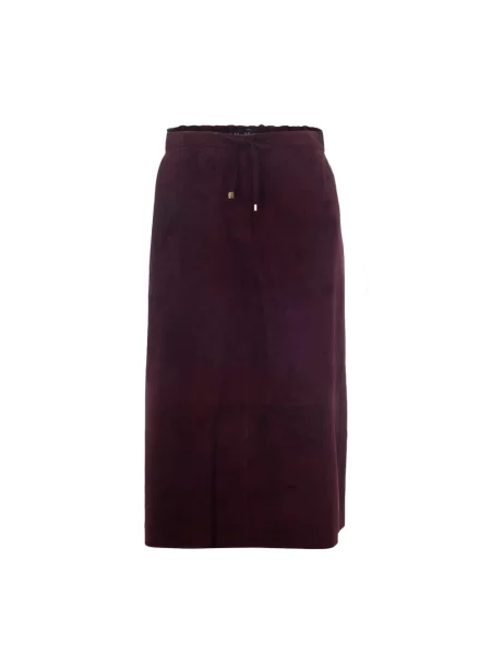 Spódnica midi Max Mara Studio zamszowa czerwona