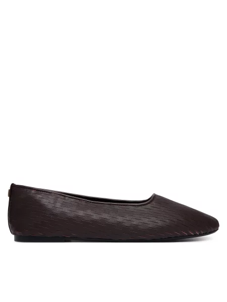 Balerini Calvin Klein Oblique Ballerina Cut Lth Vișiniu
