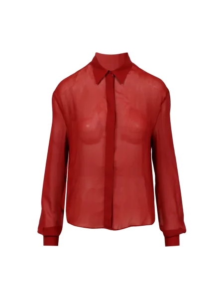 Koszula Philosophy Di Lorenzo Serafini klasyczna z organzy czerwona