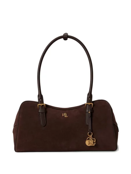Geantă Lauren Ralph Lauren din piele de căprioară maro