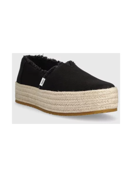 Lniane espadryle Toms czarne