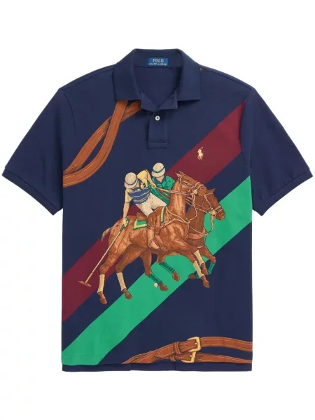 Vunena odgovarati polo majica Polo Ralph Lauren s printom zelena