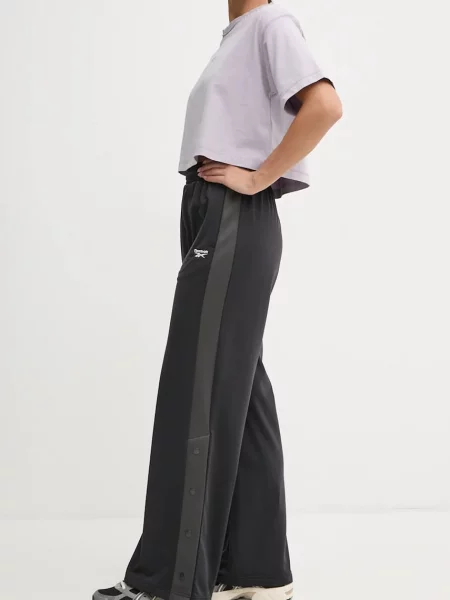 Спортен панталон Reebok Classic с изчистен дизайн черно