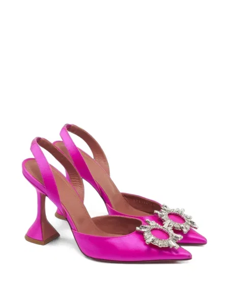 Pantofi cu toc Amina Muaddi slingback roz