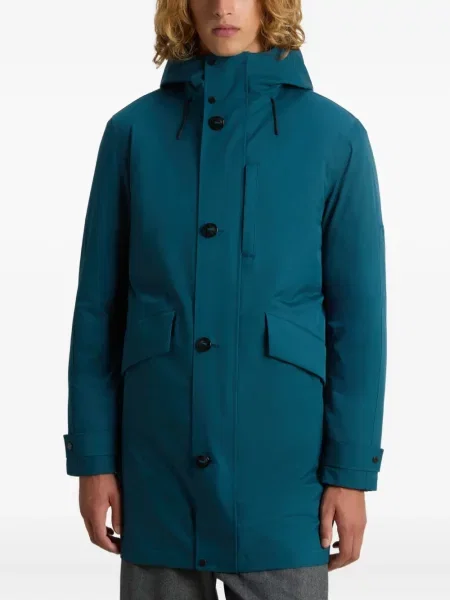 Palton Woolrich cu glugă albastru