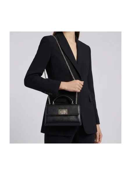 Geantă de mână Furla din piele negru
