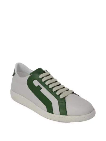 Fűzős bőr sneaker Furla szürke