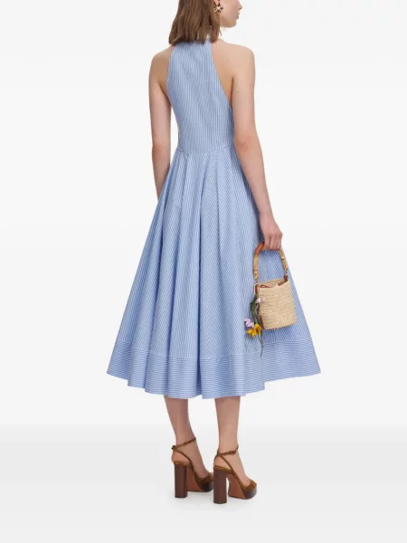Rochie midi Self-portrait cu gât halter albastru