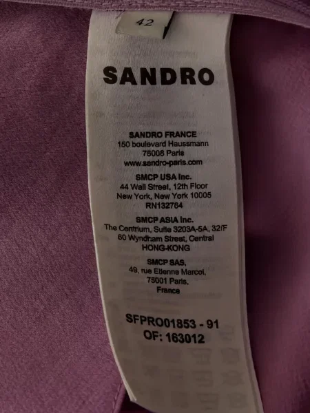 Rochie midi Sandro cu volane cu bretele violet