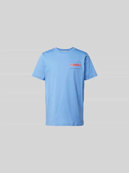 T-shirt z czystej bawełny Marni niebieska
