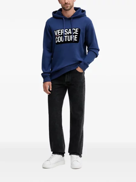 Hanorac cu glugă Versace Jeans Couture albastru