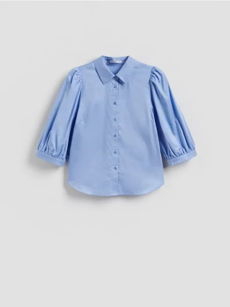 Reserved Cămașă cu mâneci bufante albastru-deschis albastru