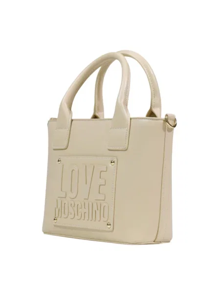 Torba podróżna Love Moschino z logo biała