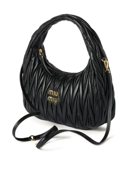Geanta de piele Miu Miu din piele negru