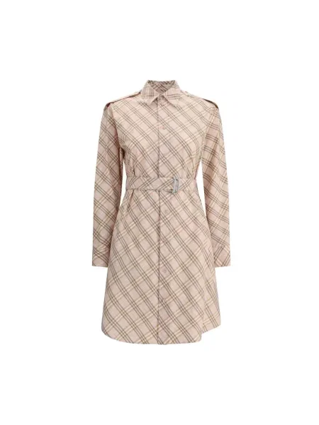 Sukienka midi Burberry do kolan beżowa