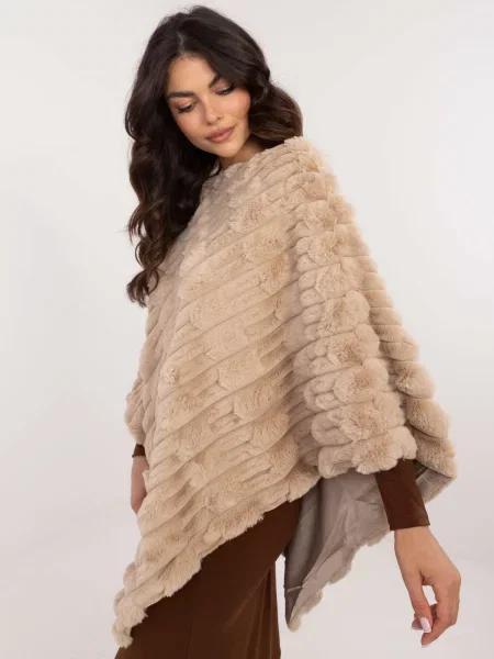 Poncho Wool Fashion Italia bej