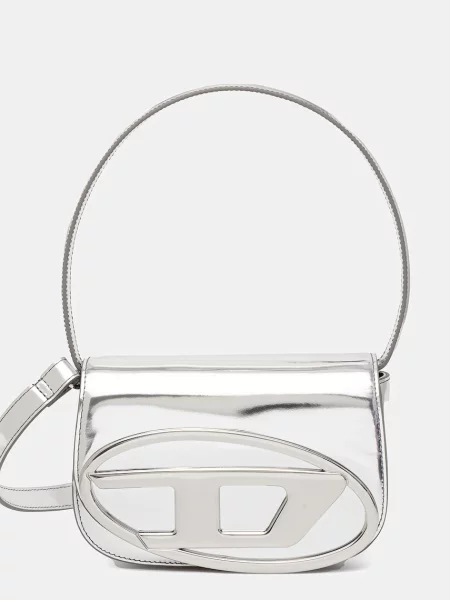 Usnjena torbica Diesel srebrna