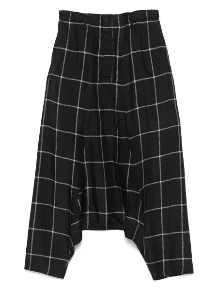 Pantaloni Yohji Yamamoto în carouri negru