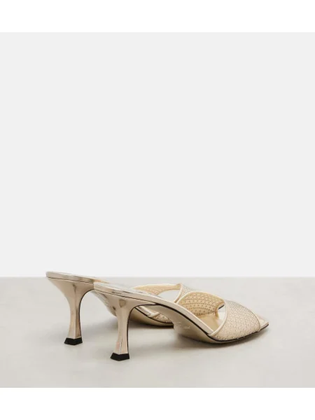 Papuci tip mules Jimmy Choo plasă auriu