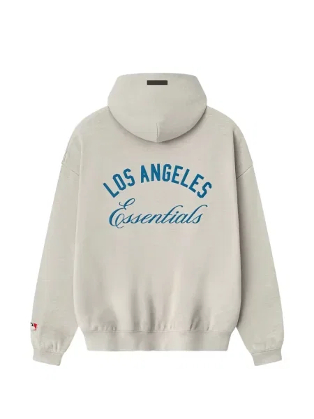 Суичър с качулка Fear Of God Essentials с принт от джърси сиво
