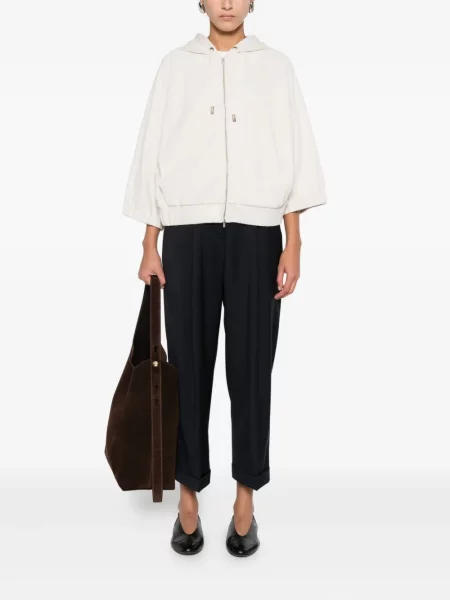 Pantaloni Peserico plisate albastru