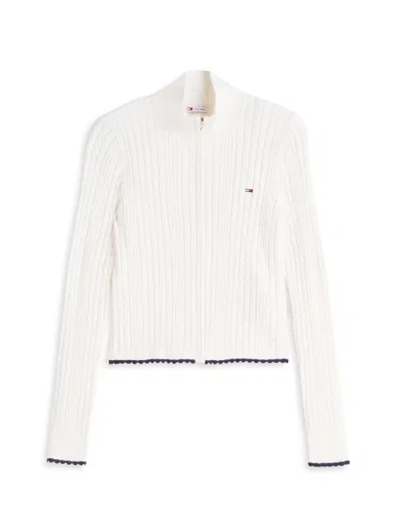 Tommy Jeans Geacă tricotată alb