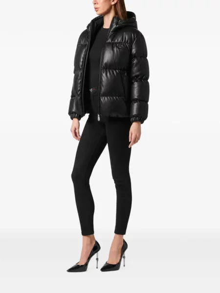 Geanta de piele Philipp Plein negru