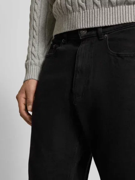 Jeansy z 5 w klasycznym kroju baggy Review czarne