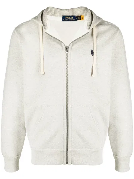 Къс поло тениска Polo Ralph Lauren бродирана сиво
