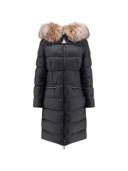 Haină din piele de oaie Moncler din piele de oaie negru