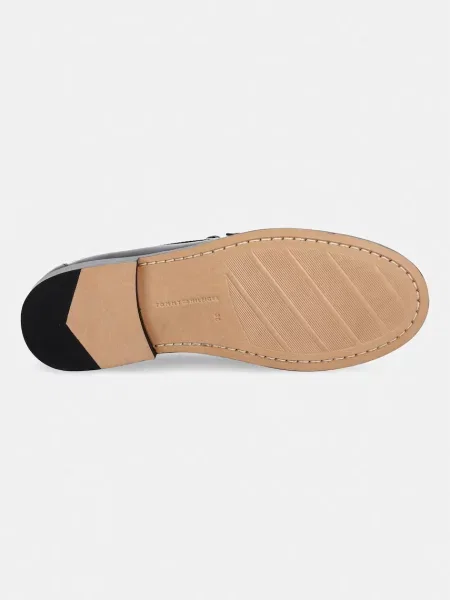 Tommy Hilfiger лоуфъри дамски от кожа TH LOAFER TASSEL ABRASIVATO кафяво